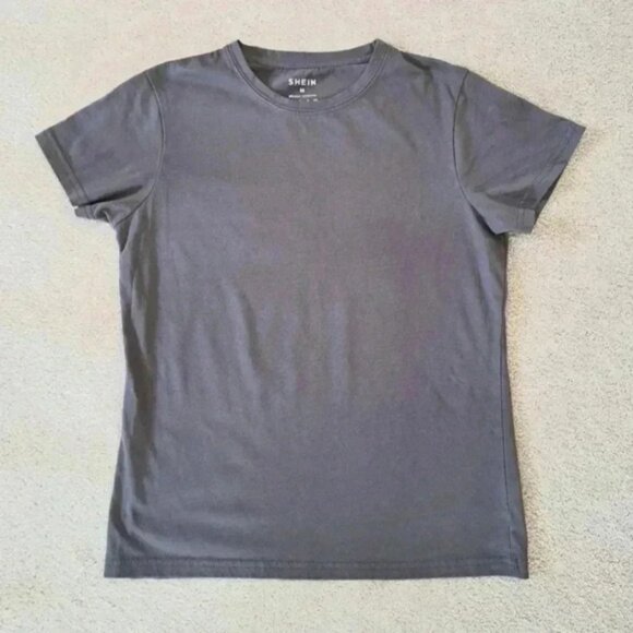 Shein Dark Grey  T-shirt - Picture 1 of 6